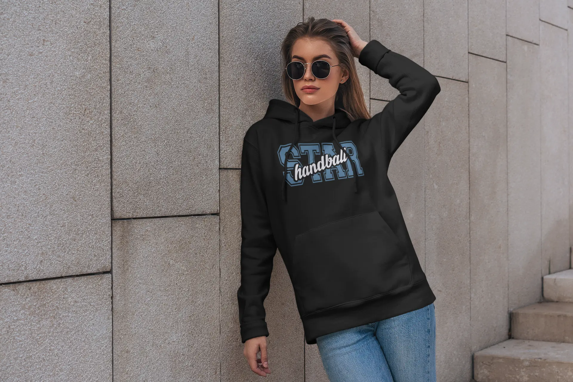 Bluza damska Handball Star – bluza z kapturem dla fanek piłki ręcznej - obrazek 6